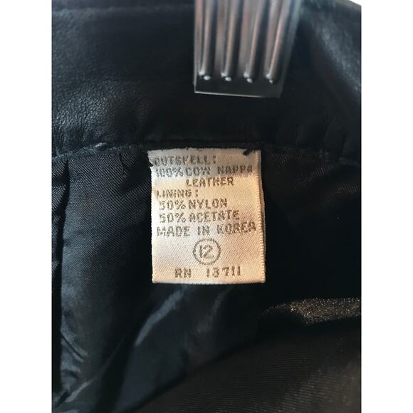 Lord and Taylor 100% Nappa Cow Leather 1990s Black Pants Women's 12 / Large - Picture 8 of 10